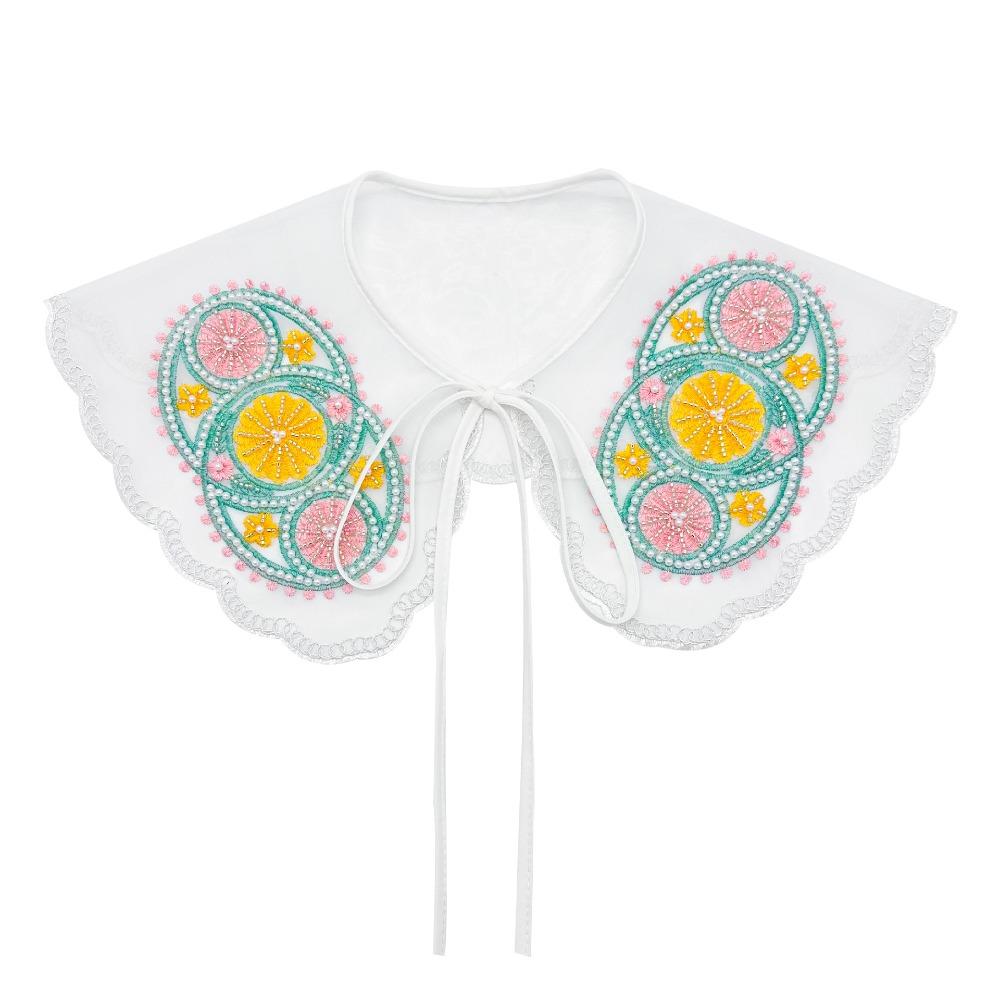 Clothing Accessories Women's Lace Collar Flower Sweet Tied Cloak Fake False Collars Lace Up Shawl