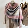 Cozy Plaid Scarf for Women - Vintage-Inspired, Imitation Cashmere, Warm & Windproof Shawl for Autumn Winter