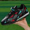 29-39 Kids Soccer Cleats Rubber Non-slip Velcro Lacing Artificial Turf Football Boots Outdoor Sports Training Football Shoes