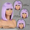 LISI HAIR Короткие парики Боб лавандового фиолетового цвета с челкой Синтетический красочный парик для косплея на каждый день для женщин из натуральных волос