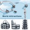 Bamoer 925 Sterling Silver World Attractions Series Retro Bead Pendant Charm Fit Bracelet Jewelry