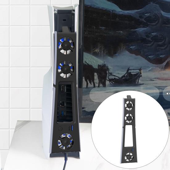 Вентилятор охлаждения игровой консоли с портом USB 3.0. Низкий уровень шума. Простая установка. Эффективный охлаждающий вентилятор с поддержкой Plug-Play. Радиатор для PS5 Slim.