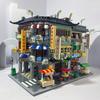 City Hongkong Retro Street View Building Blocks Creative Corner Commercial Architecture Pharmacy Mini Bricks Construction Toys