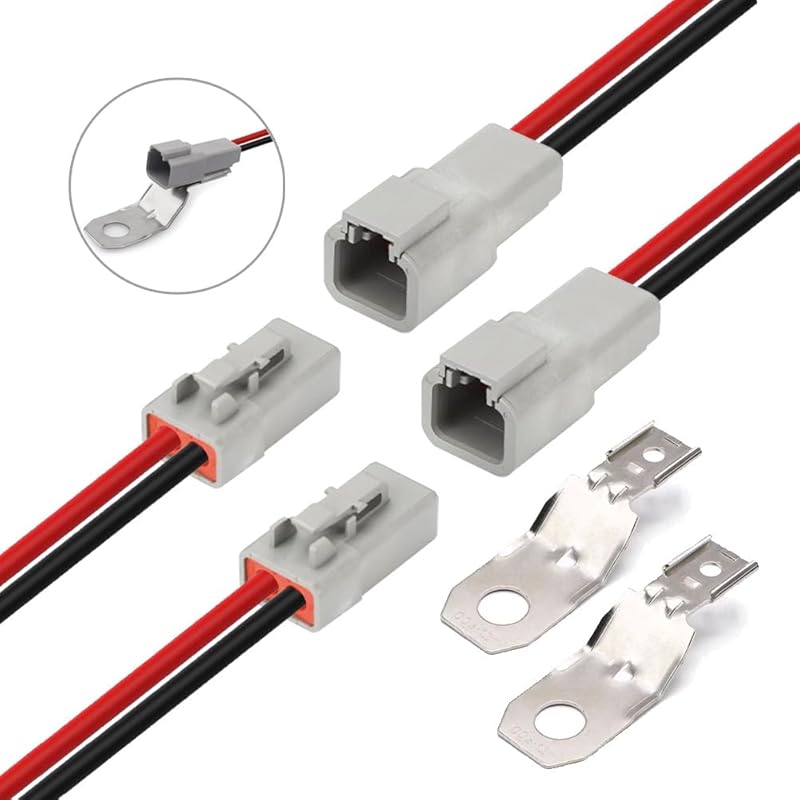 2-контактный разъем DTP с проводом 12 AWG, 2-контактный водонепроницаемый электрический разъем DT для автомобилей, штекер папа/мама, жгут проводов, для