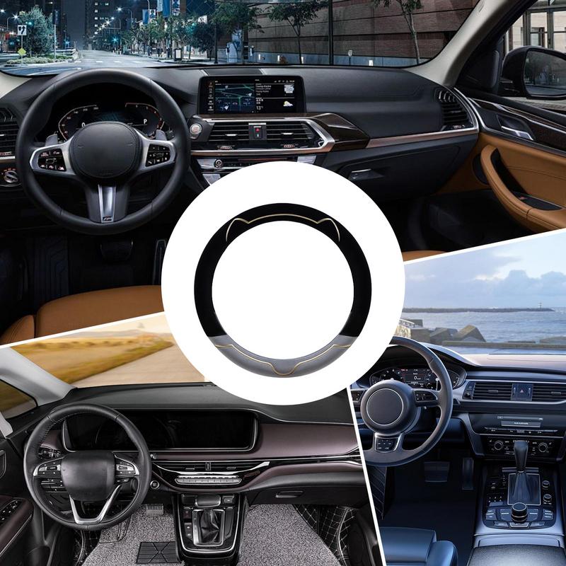 Cute Steering Wheel Cover Aesthetic Steering Wheel Cover Thickened 15inch Warm Winter Steering Wheel Cover For Most Cars SUVs