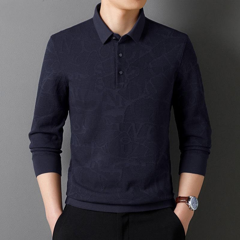Весенний мужской вязаный свитер с длинными рукавами, высококачественный жаккардовый повседневный деловой свитер, новый национальный стиль, рубашка-поло