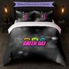 Green Day Print 3Pcs Bedding Set Duvet Cover With Two Pillowcases Soft Bed Linen For Household Bedroom