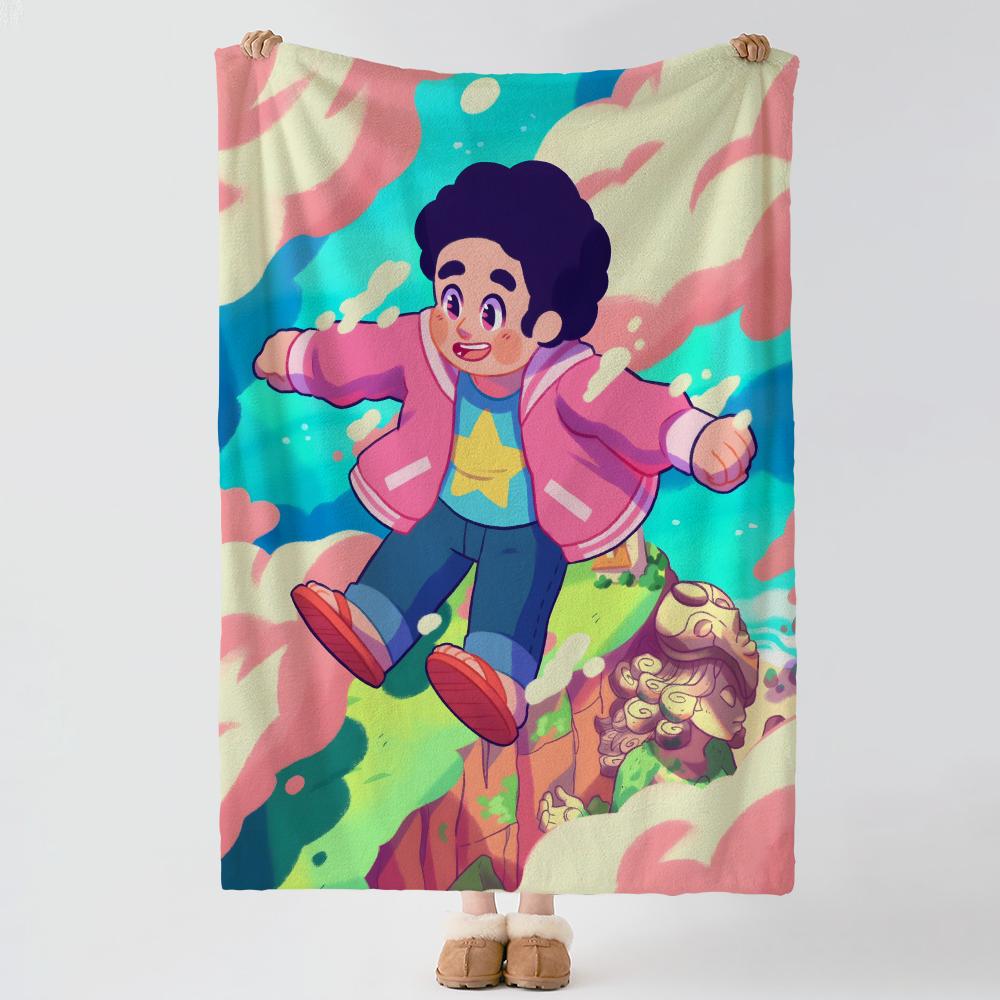 Мультяшное одеяло из толстого и уютного фланеля S-Steven Universe-e, для использования в различных ситуациях, в помещении и на улице, для дневного сна