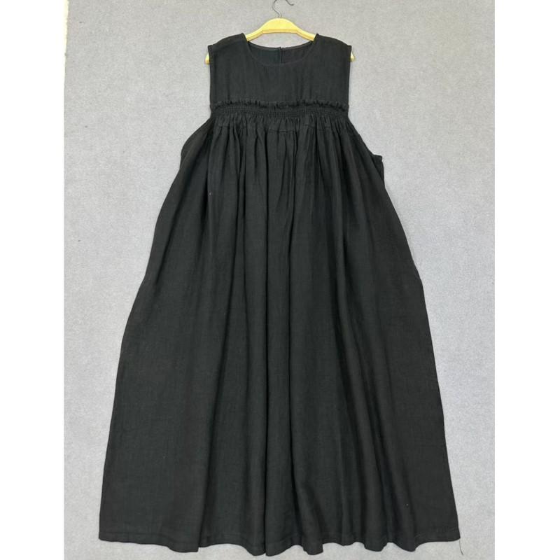 Johnature Повседневное платье без рукавов для женщин, летнее, повседневное, свободное, простое, с эластичной талией