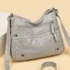 Large Capacity Middle-Aged Mother Bag Multi-Compartment Soft Leather Small Square Bag Women's Crossbody Bag