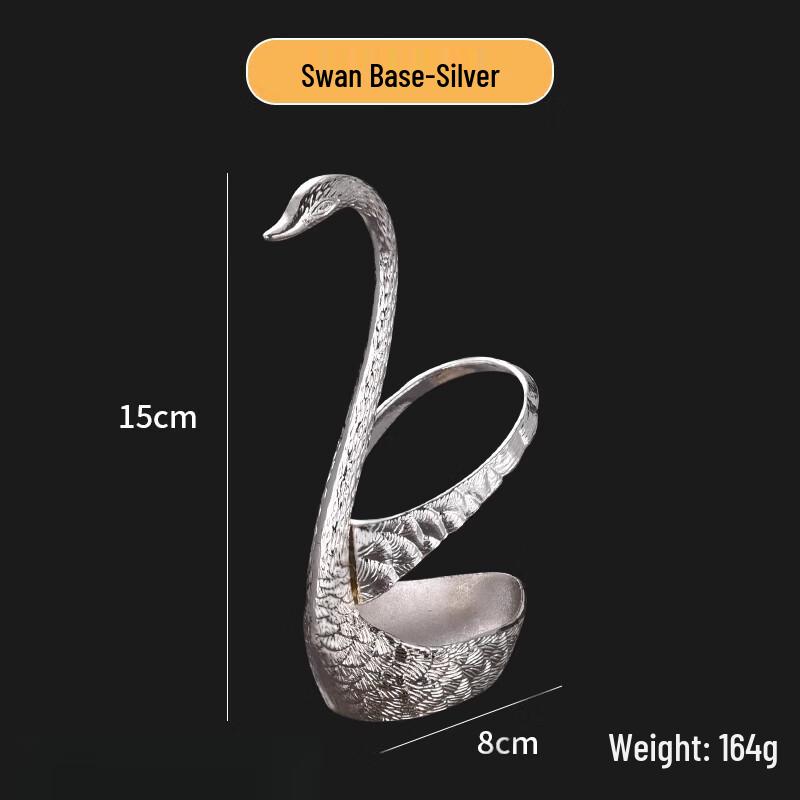 Luxury Stainless Steel Swan Holder Fruit Fork & Coffee Spoon Set