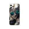 Крутой чехол для телефона с очками Cat для iPhone 5 5S 2020se 6 6s 7 8 plus x 10 XR XS 11 12 13 mini pro MAX, черная задняя крышка из ТПУ