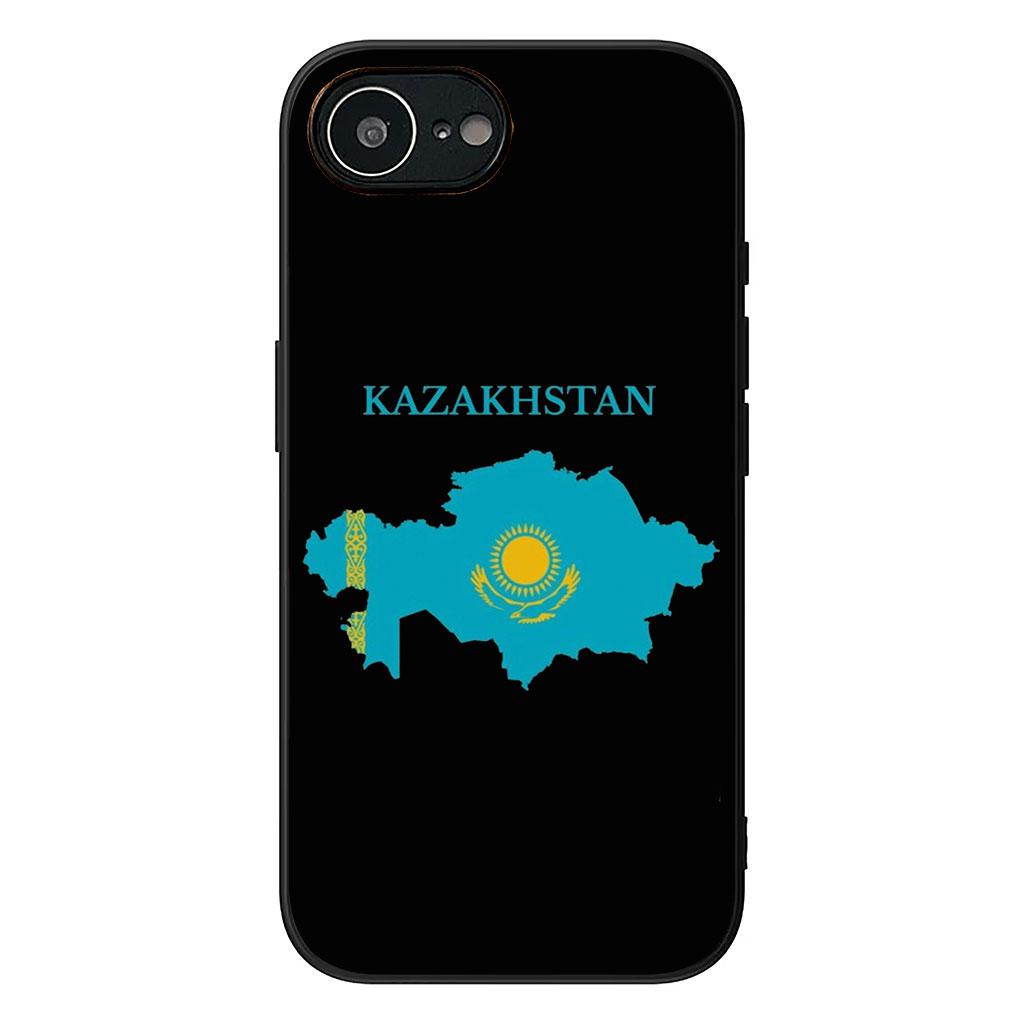 Чехол для Apple iPhone 16 15 14 Plus 13 12 Mini 17 Pro Max + ProMax 16E Air 16+ 15+ Coque Чехол для телефона Флаг Казахстана Синее Солнце