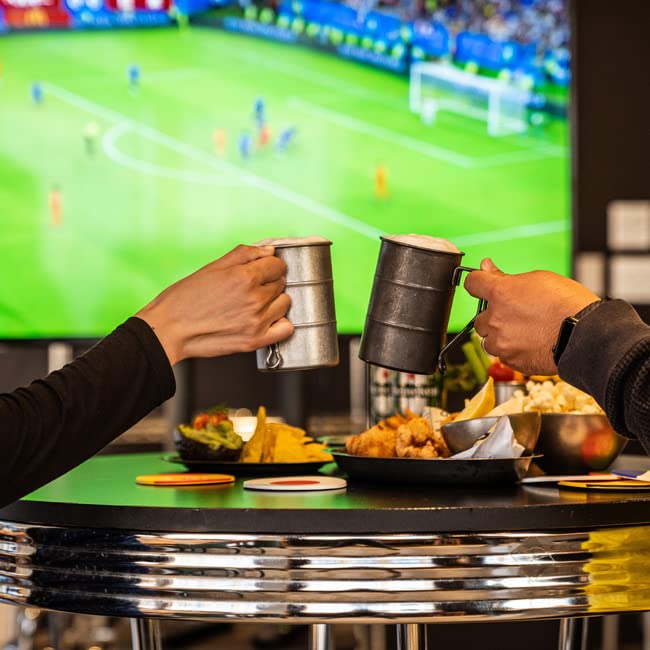 VINTAGE INOX Drum Made in Japan Perfect for outdoor and Stainless steel with an aged Unbreakable and dishwasher Mug, 400ml, [Official Product]. cafes,