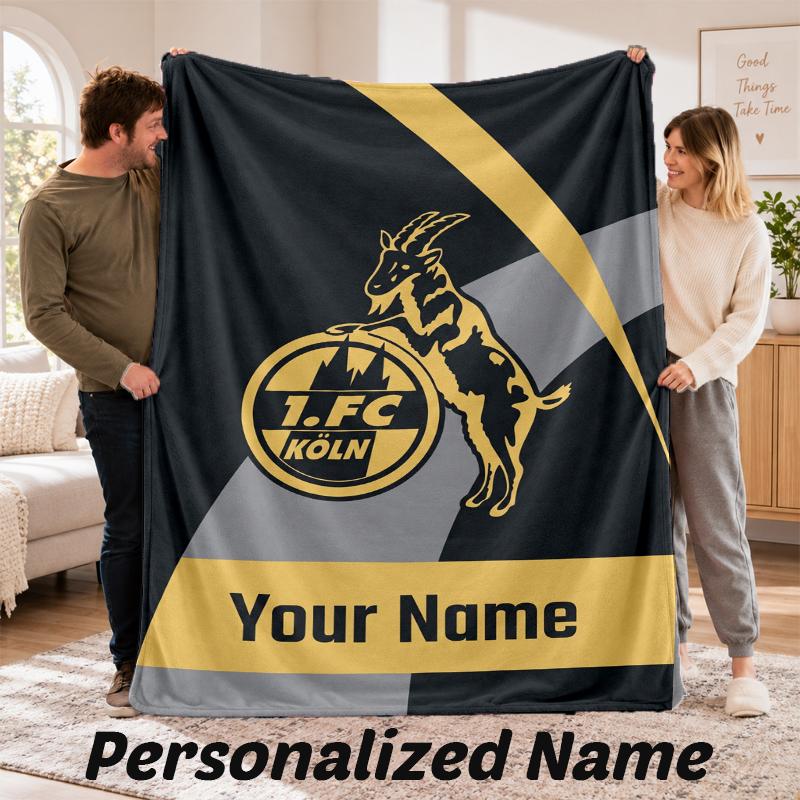 FC Köln Personalized Flannel Blanket Custom Name Text Soft Throw Blanket Home Decor