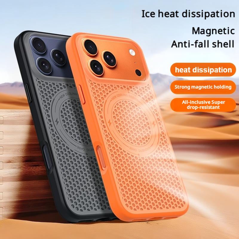 Роскошный жесткий чехол для iPhone 17 Air 16 15 14 13 Pro Max 17 Pro iPhone 17 с рассеиванием тепла, чехол для беспроводной зарядки Magsafe