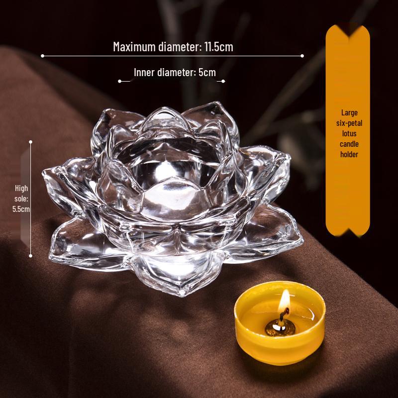Подставка для лампадки из стекла лотоса: Жаростойкая свеча/масляная лампа для 24-часового использования