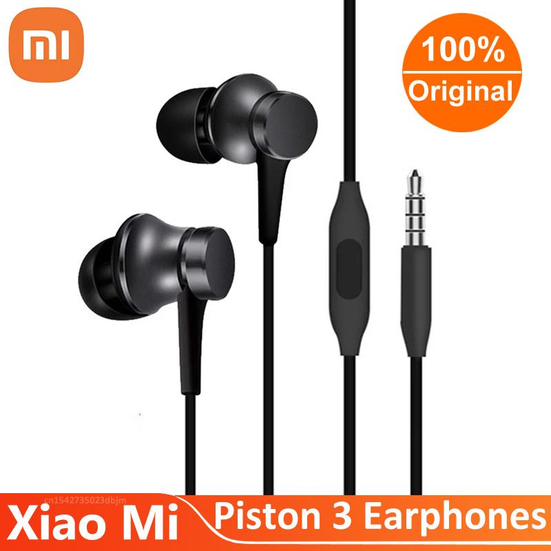 Оригинальные наушники Xiaomi Piston 3 Bass Проводные 3,5 мм Внутриканальные Спортивные наушники с микрофоном Гарнитура для телефона Xiaomi Samsung Huawei
