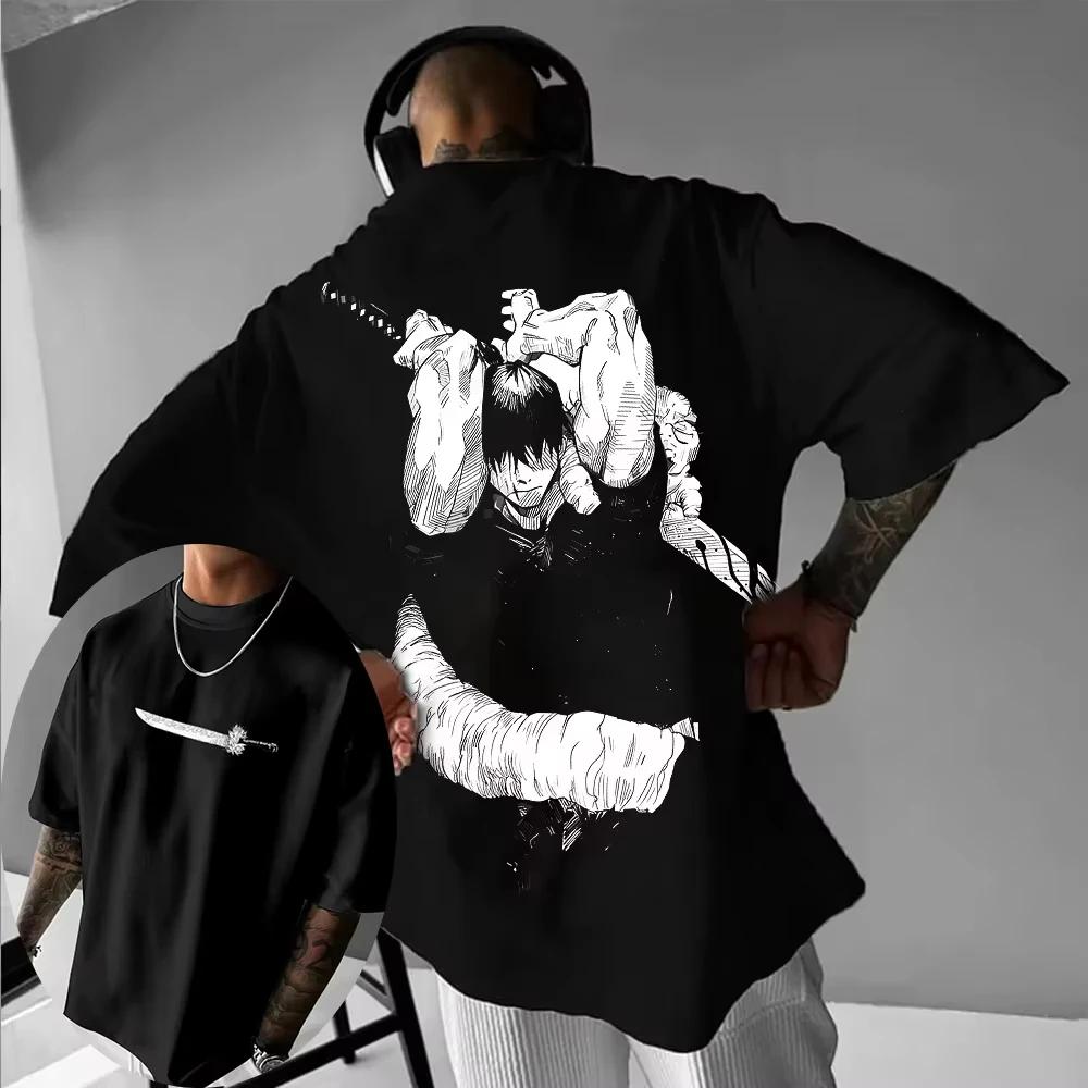 Jujutsu Kaisen Фушигуро Тодзи Унисекс Хлопковая футболка 2026 Лето Аниме Принт Круглый вырез мужской С коротким рукавом Топ Мода