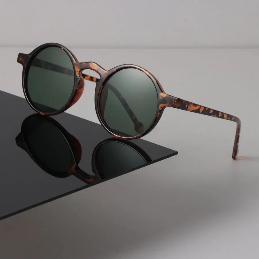 Круглые солнцезащитные очки Леопард Женские Мужские Ретро Роскошные Женские Мужские Зеркальные Прозрачные Дизайнерские Очки Бренд Черные Солнцезащитные Очки