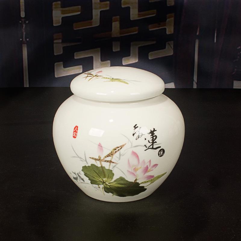 Герметичная сине-белая фарфоровая керамическая банка для меда с закручивающейся силиконовой крышкой