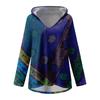 Women's V-neck Hooded Loose Long-sleeved Tops Casual Tops Home Leisure Pajamas Tops