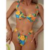 Бикини с эффектом пуш-ап, комплект микро бикини, 2024, женский купальник, сексуальный женский купальник, купальный костюм с цветочным принтом, стринги, бикини, купальные костюмы