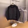 "Men's Winter Trendy Hooded Cotton Jacket: Loose, Versatile, Casual, Solid Color Splicing, Couples' Design."