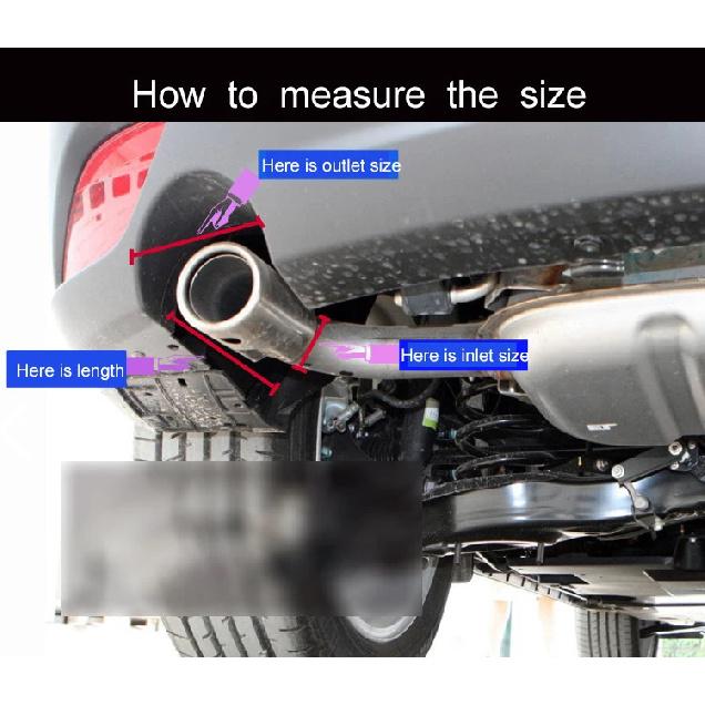 1Pc Universal Slashed Stainless Steel Angled Flange Exhaust Pipe Curly Muffler Tip Slash Cut