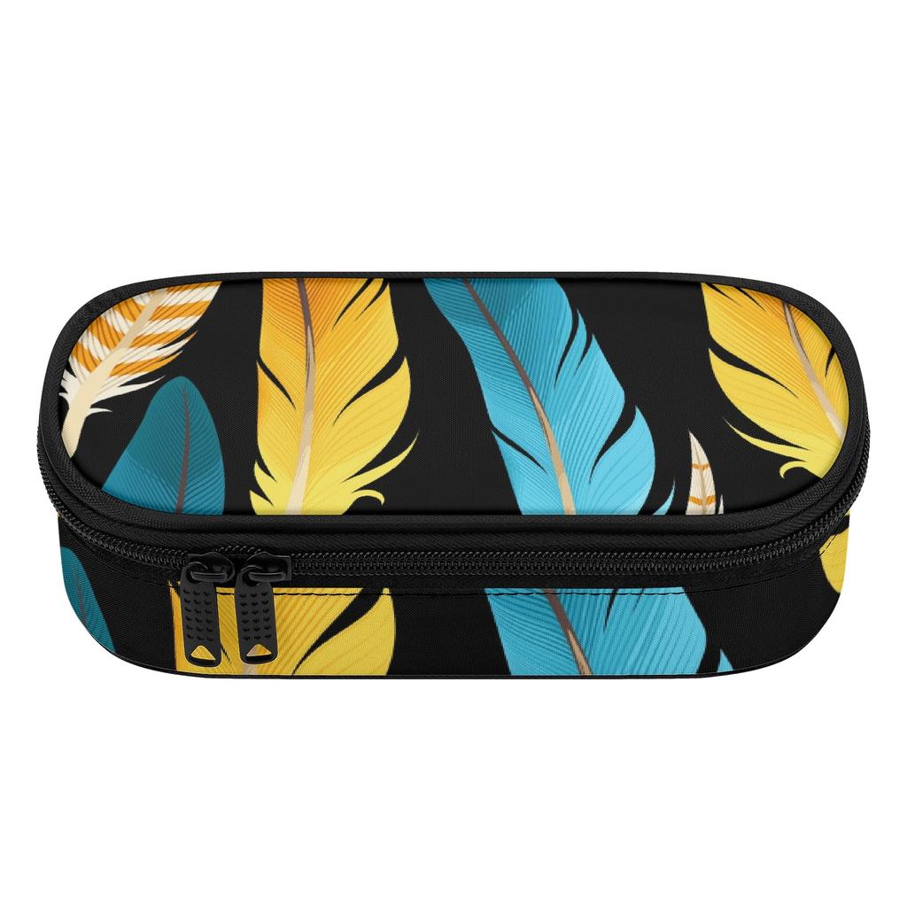 School Pencil Case Simple Design 300D Polyester Smooth Zipper with Mesh Pocket Removable Divider and Pen Slots for Boys Girls
