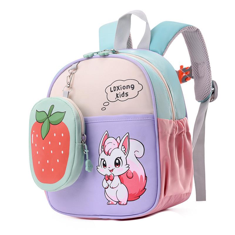 New Colorful Children's Backpack Cute Dual Color Kindergarten Bag With Breathable Design