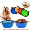 Portable Pet Food Bowl  Durable TPR Bowl  Cat and Dog Food Pet Silicone Collapsible Bowl Portable Travel Outdoor Water Food Bowl