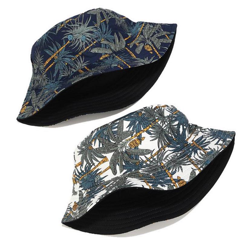 Double Sided Cartoon Graffiti Bucket Hat Travel Sun Cap Men Women