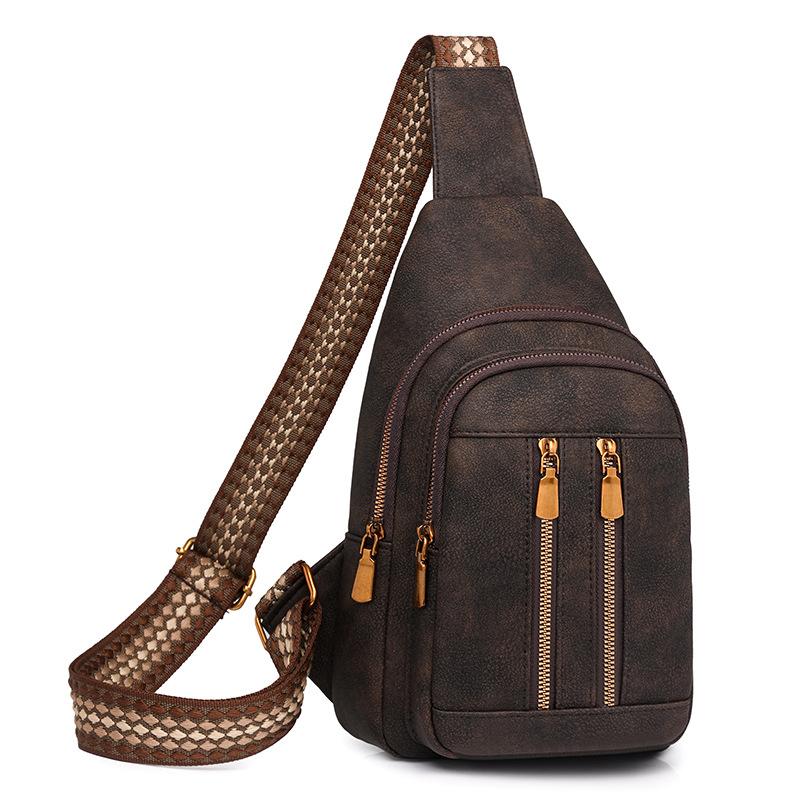 Большая вместительная ретро-сумка на грудь для женщин, сумка через плечо, дорожная сумка из искусственной кожи