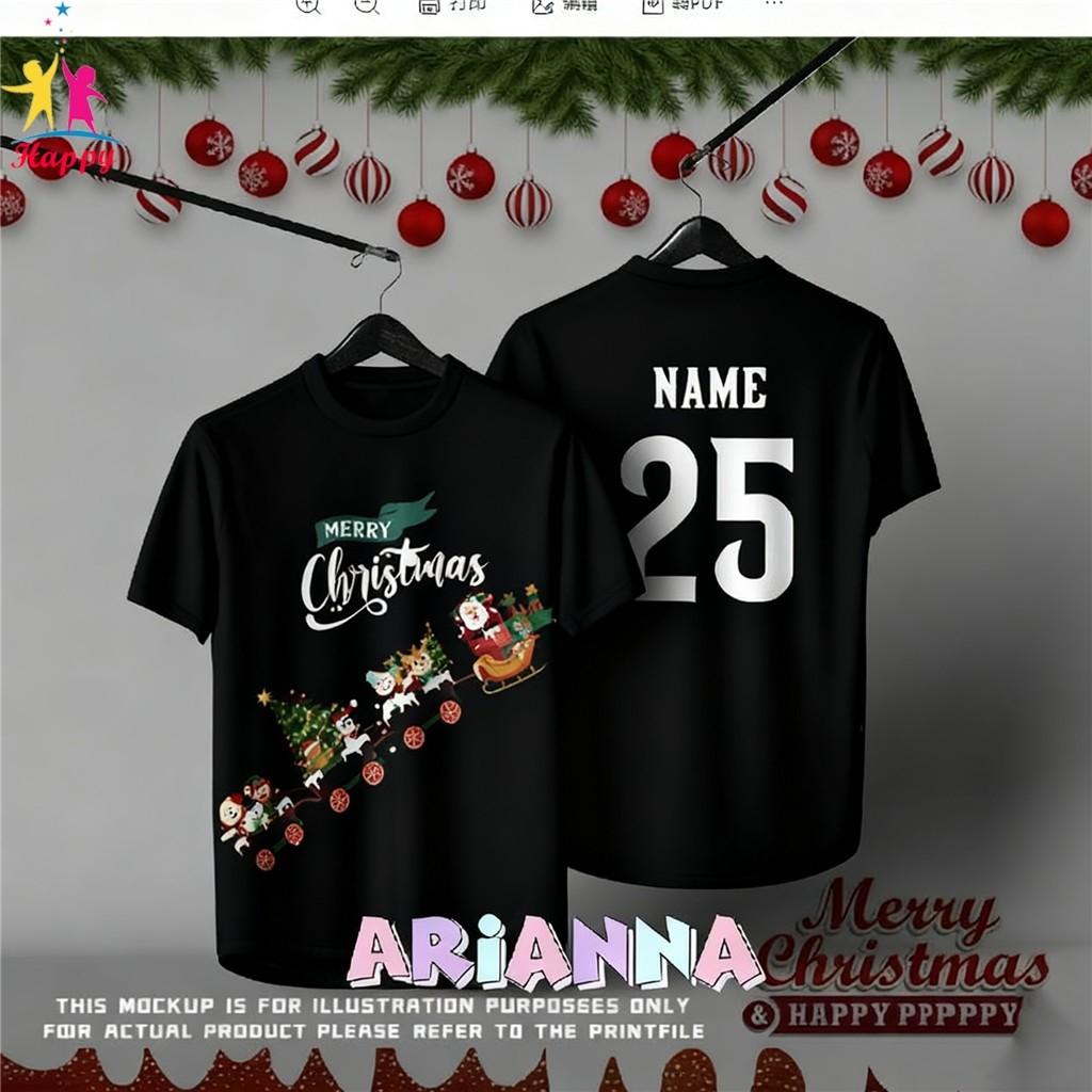 Free Custom Christmas Women's T-shirt 3D Fun Santa Claus Print Men's Women's Round Neck T-shirt Quick-dry T Shirt Party Men's Clothing