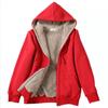 Women's Fall and Winter Solid Color Hooded Long Sleeve Sweatshirt Cozy Casual Plush Jacket