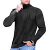 Men's Solid Color Turtleneck Fashion Twisted Twist Pullover Bottom Knit Sweater Plus Size
