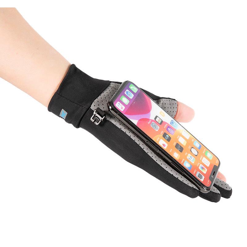 Унисекс перчатки без пальцев из ледяного шелка для защиты от солнца, нескользящие перчатки с двумя пальцами для лета, для вождения, езды на велосипеде и рыбалки