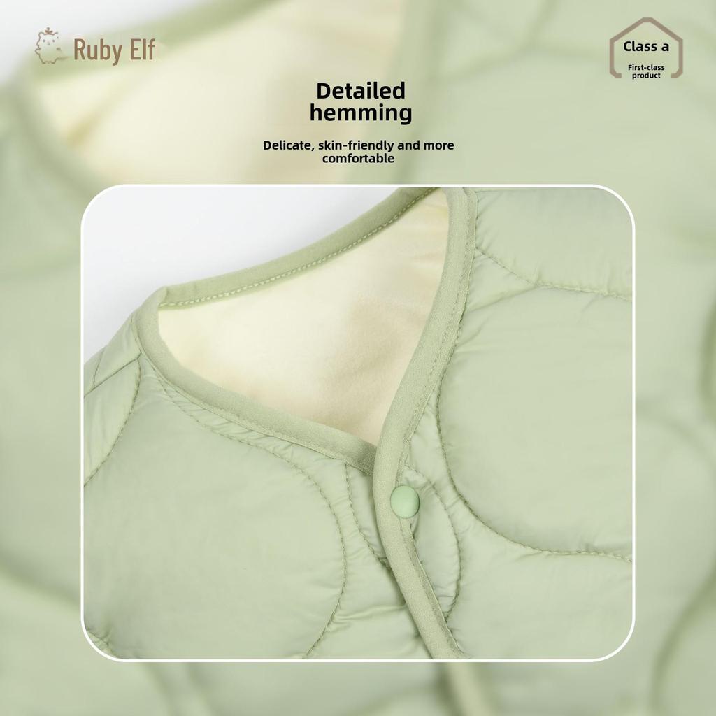 Cozy Quilted Baby Vest - Thick, Warm, Plus Velvet Outerwear for Spring & Autumn