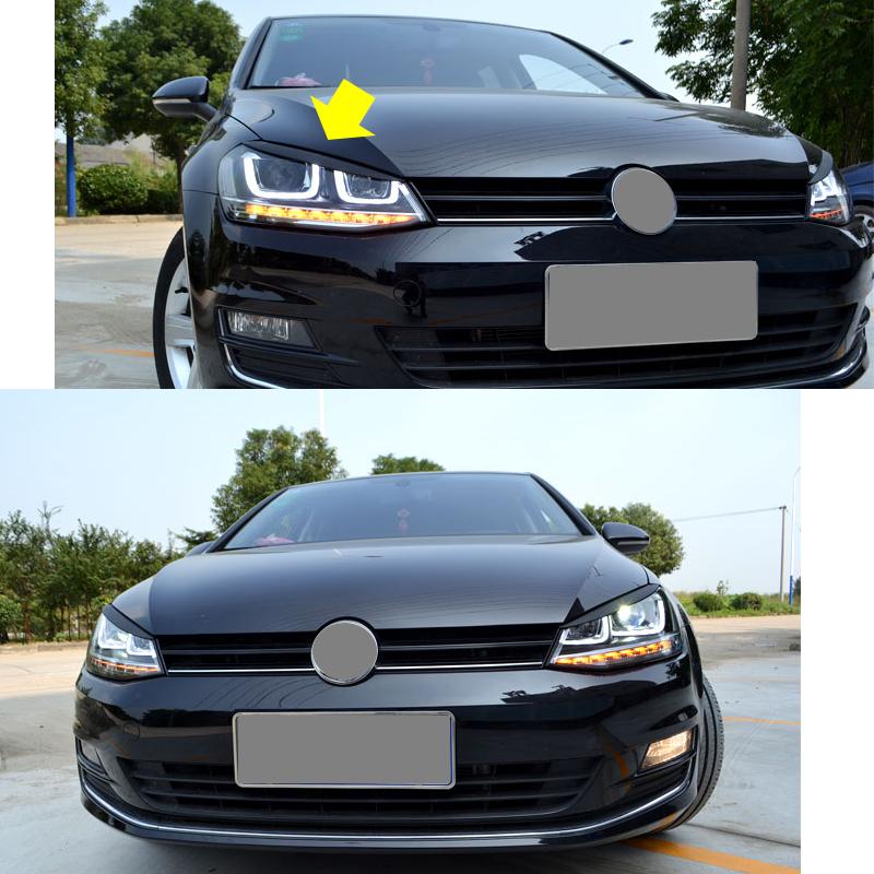 Подходит для аксессуаров VW Goft 7 2014 2015 2016 2017 Фара бровь веко крышка декоративная отделка глянцевый черный карбон