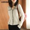 Spring and Autumn Women's V-neck Sweater Pearl Button Korean Fashion Long Sleeve Top