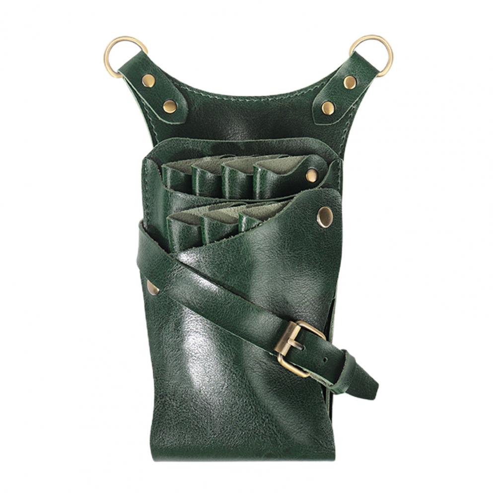 Hair Scissor Bag 7 Slots Faux Leather Hair Scissor Bag Clips Bag Hairdressing Barber Scissor Holster Pouch Holder Case With Belt