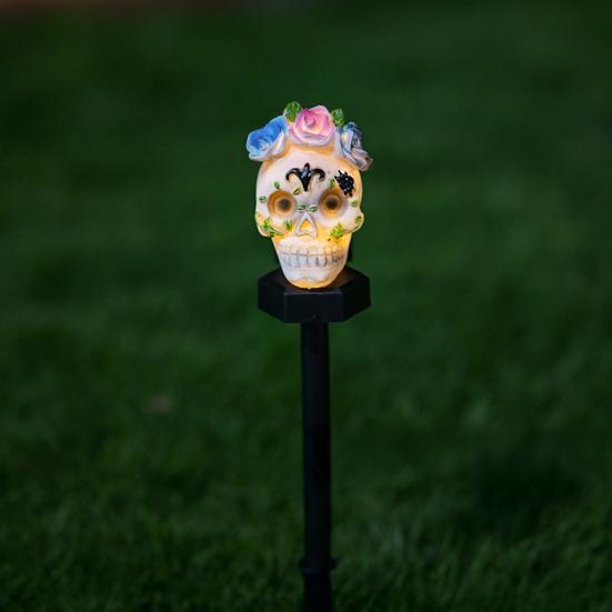 Солнечный тыквенный фонарь Хэллоуин садовый фонарь Джек-о'-фонарь колышек уличный водонепроницаемый фонарь-череп