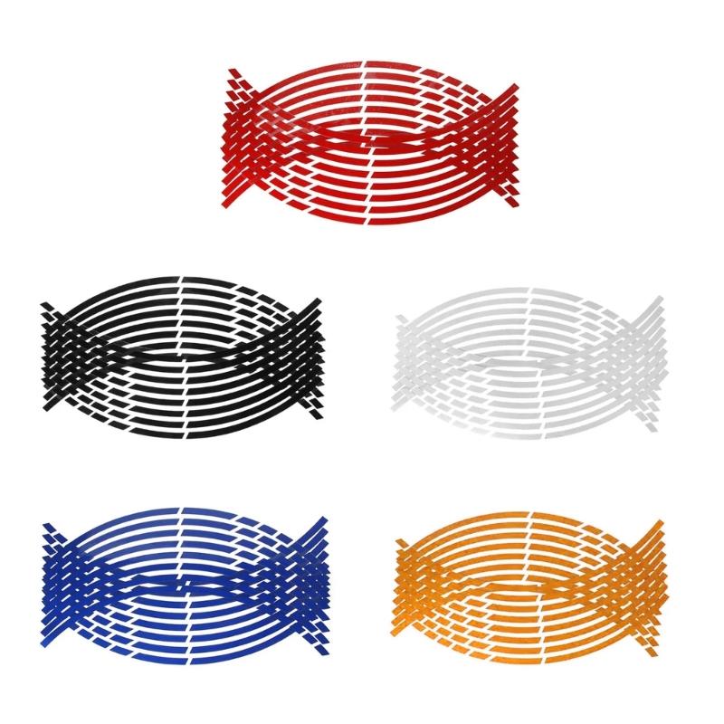 Wheel Rim Sticker Motorcycle Wheels Cycling Bike Night Safety Stripe 17-18'' Rim Reflective Stickers Universal Rim Tape