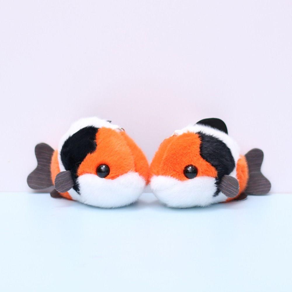 Мягкий плюшевый брелок для ключей в виде рыбки, забавный брелок для ключей в виде куклы-рыбки, кавайная подвеска в виде рыбки кои, подарки