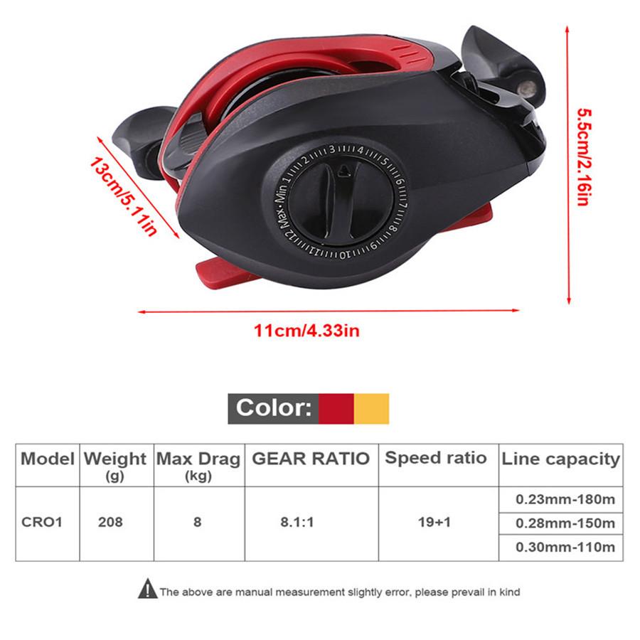 FTK Рыболовная катушка с шарикоподшипником из нержавеющей стали 19+1BB и магнитной тормозной системой для ловли в соленой и пресной воде, 8.1:1