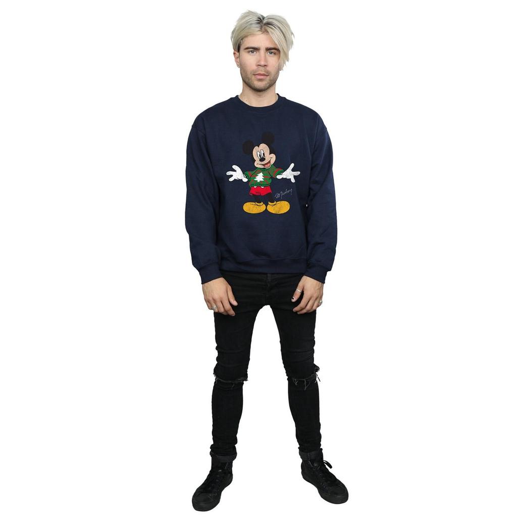 Disney Mens Mickey Mouse Christmas Jumper Sweatshirt