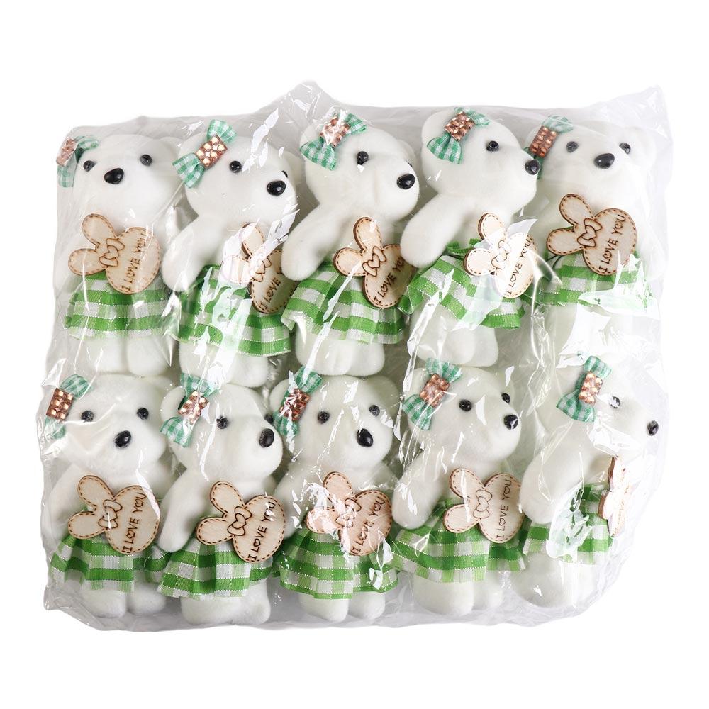 10pcs/bag Plush Doll Mini Bear Flower Bouquet Plush Animal Cartoon Bouquet Doll Girl Birthday Gift