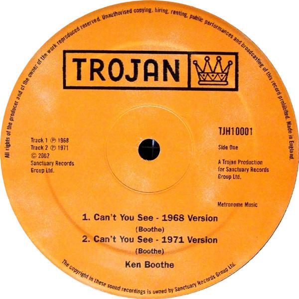 10-дюймовая пластинка KEN BOOTHE Cant You See TJH10001 Trojan Records 2002 UK Регги Ска Даб Б/У