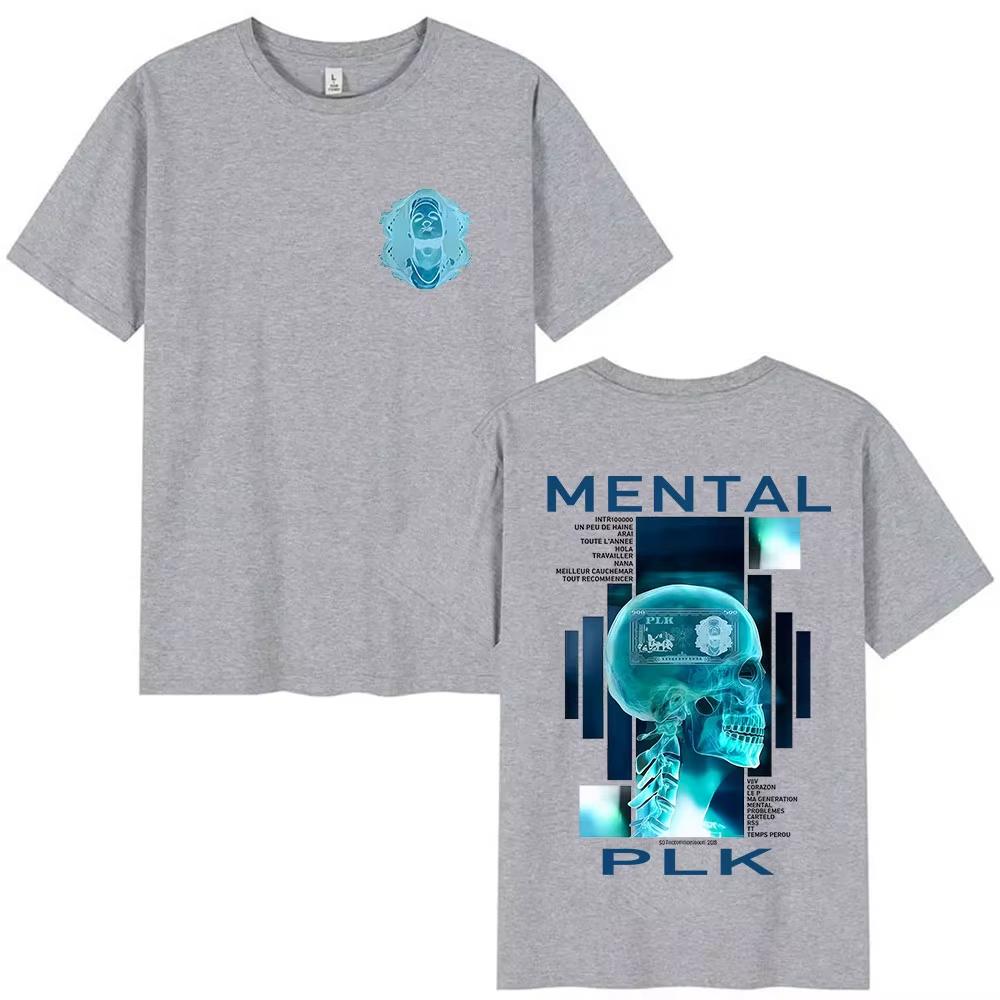 Rapper MENTAL PLK Album 2025 Merch T Shirt Men's Gothic Fashion Short Sleeve T-shirts Women Retro Style Oversized Cotton Tshirts